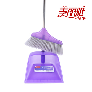美丽雅紫旋风扫把畚斗组合 簸箕套装 不锈钢杆扫把扫帚