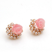 Smiling Korean fashion rose flower earring earring earring earring Korea earloop accessory female 360227