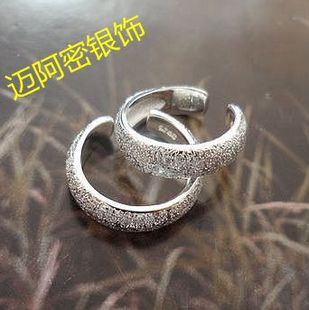 泰银 925纯银 曼谷 手工银 磨砂活口好运尾戒指5-8