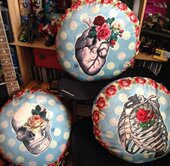 酷靠垫 骷髅 胸腔 TAOTAOMIX 靠枕 波点 心脏 抱枕 异型圆形靠垫