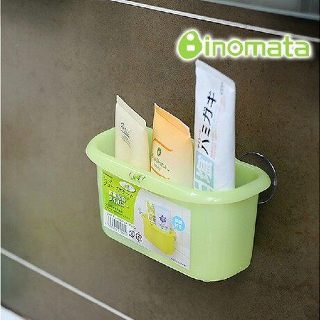 日本进口浴室沥水置物架洗漱用品收纳盒吸壁式牙膏牙刷架吸盘挂架