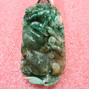 玉如意 南阳独山玉吊坠仙鹤天蓝料巧色精雕南阳独玉挂件独占鳌头1