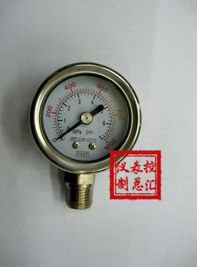 压力表 不锈钢外壳压力表Y40 0-1000PSI  0-7MPA