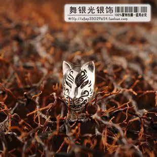 925银 厚实 Oriental Vibrations 火影忍者狐面耳钉（单只）