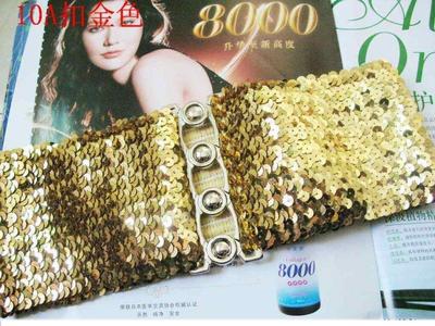 女士百搭风闪亮松紧腰带