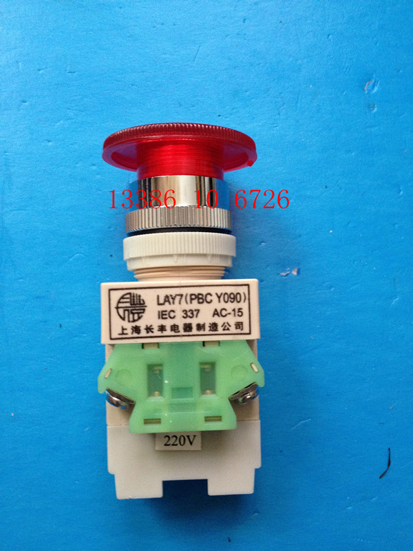 蘑菇带灯带自锁LAY37(Y090)-11DZS(红绿)开孔φ22  220V