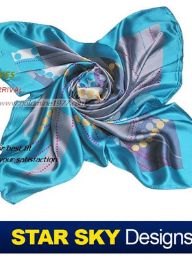 星曌韩版时尚先生蓝色控男女士丝巾大方巾领巾披肩SJ1272围巾围脖