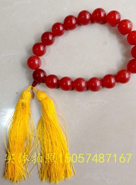 古玩天然手串念珠红玉髓