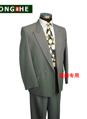 中老年一粒双排扣加大码休闲西服