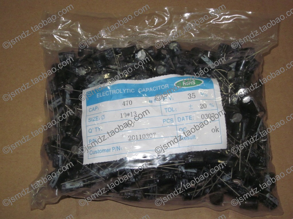 冲钻价 直插电解电容 35V470UF 470UF35V 10*17 69元/包500只