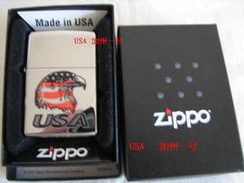 美国直邮 250 ZIPPO USA 国旗鹰标志打火机 买3