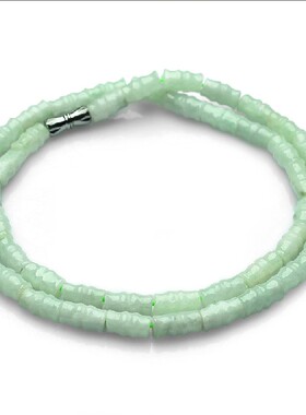 男女款玉石项链 翡翠a货竹节玉链子短款 高雅气质节节高升玉项链