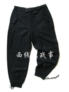 德军国防军装甲兵黑色毛呢野战裤 经典装甲兵黑色作战裤