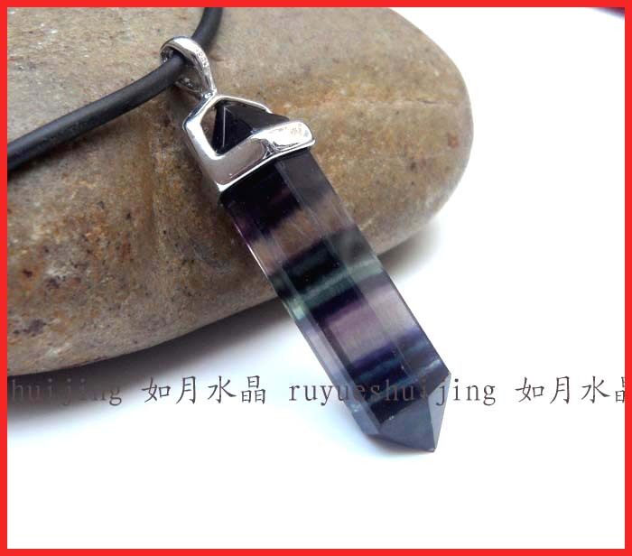 天然六棱柱水晶吊坠