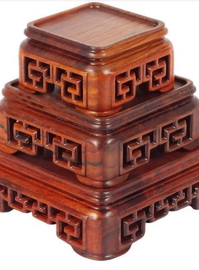 红木摆件盆景底座玉石茶壶工艺品
