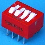 76SB04S 4组合焊板式拨动开关 DIP 内部接触点镀金处理