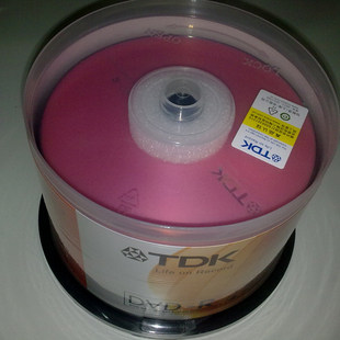 原装行货 TDK DVD-R 16X 4.7GB 彩版红 光盘 刻录盘 50片桶装