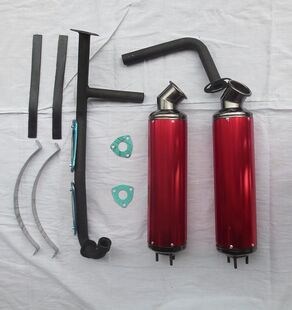 ATV摩托车配件 150-250CC大公牛沙滩车排气管 铝双排气管 烟筒