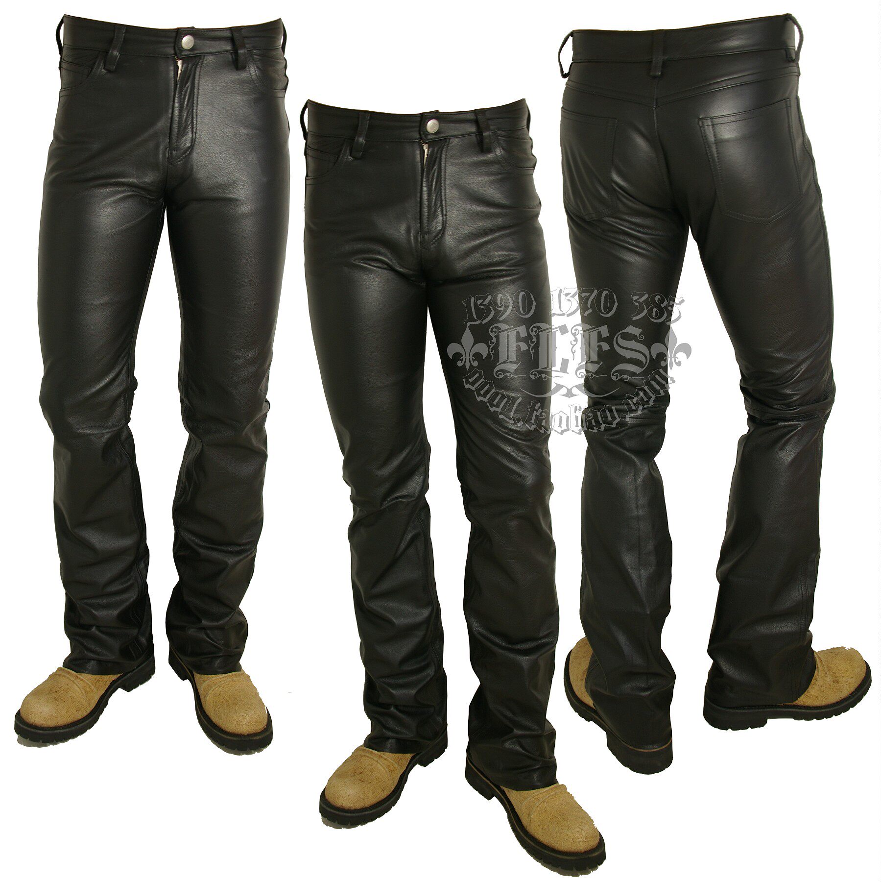 MOD 日单直筒微喇羊皮裤 前腿整张皮裤 leather pants 2尺