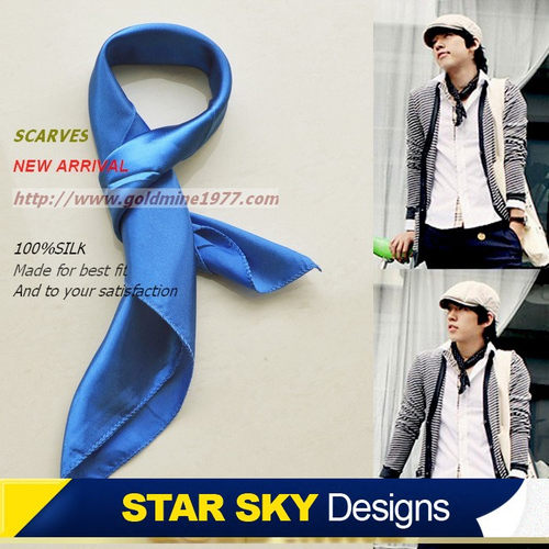 韩版男士混纺小方巾
