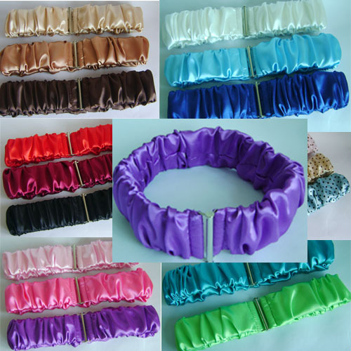 女士韩版绸缎香槟宝蓝色腰带