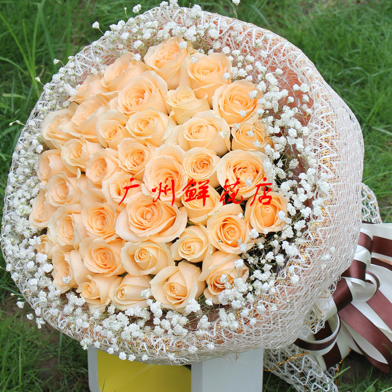 2小时香槟玫瑰花束同城配送