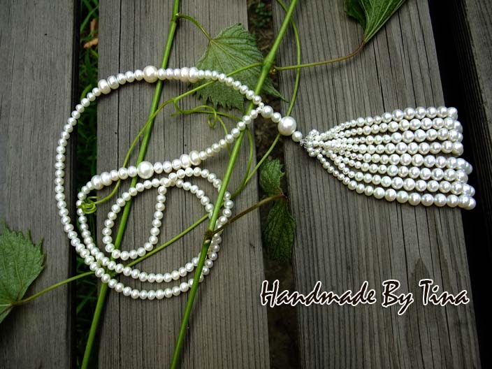 流苏天然珍珠DIY毛衣链珍珠
