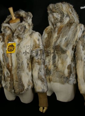 United Wonder of Soul 日单兔毛 hooded jkt 彩色獭兔毛连帽M号