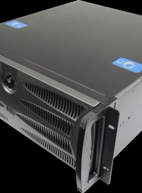 450MM长4U黑色工控机箱监控DVR机箱服务机箱7槽/14槽后窗