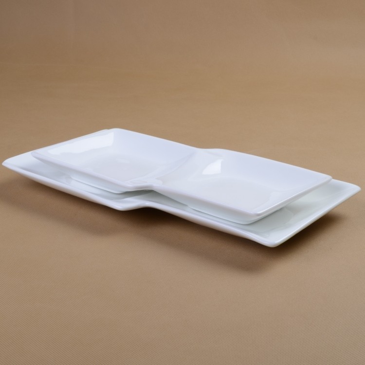 酒店家庭陶瓷盘子凉菜两格