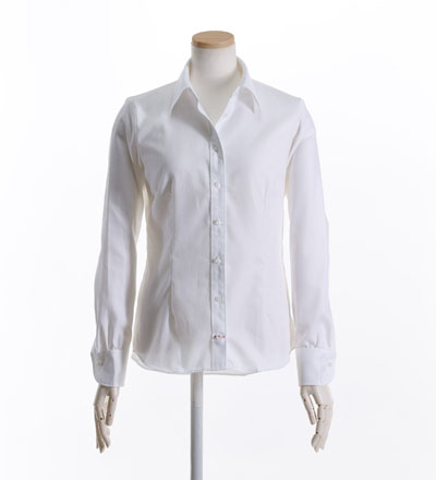 白色大码衬衣全棉工作服定制