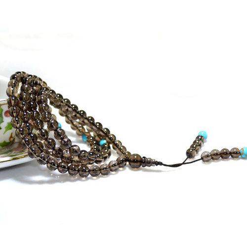 佛珠多圈手串天然茶水晶