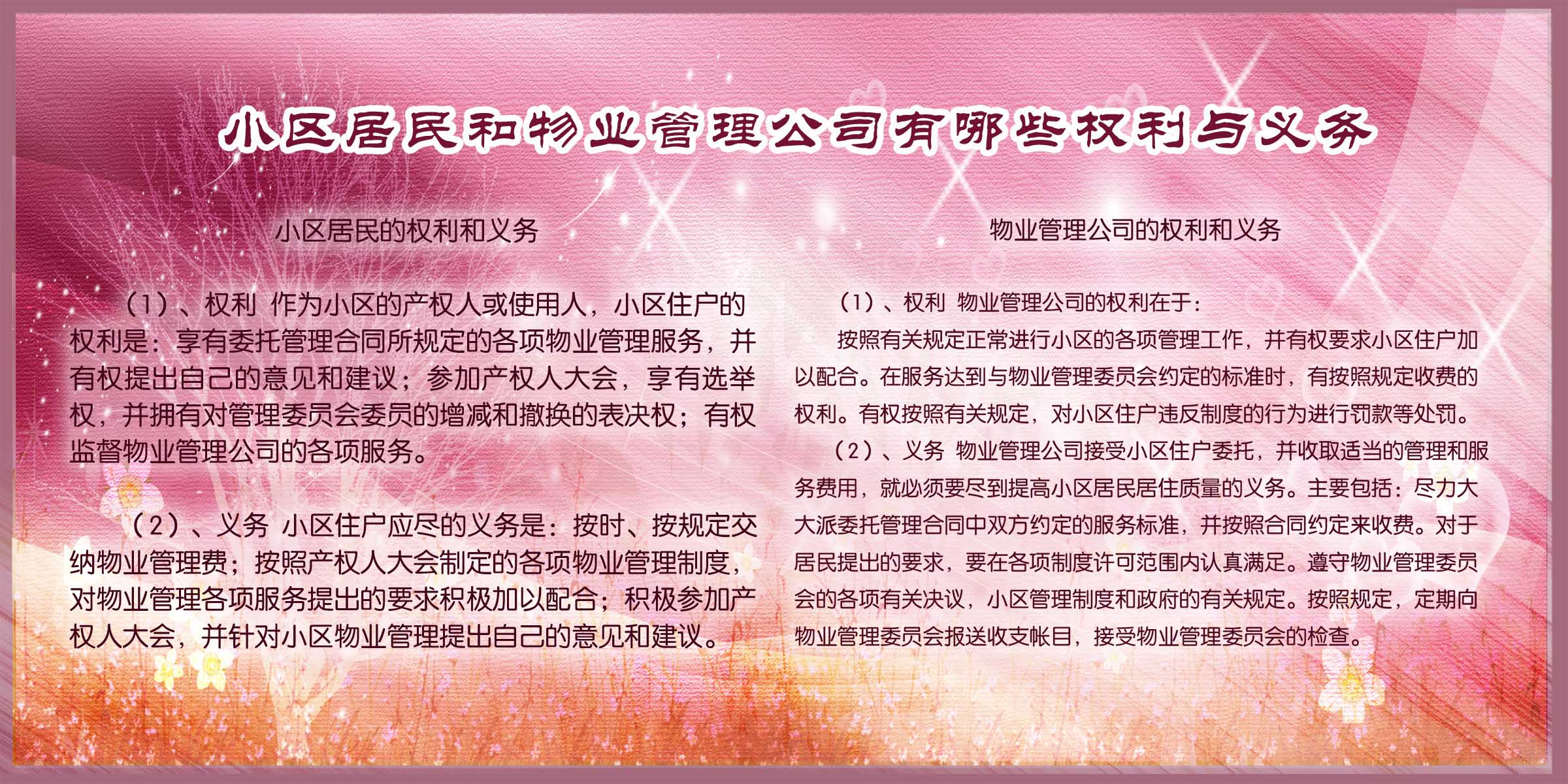 海报印制97素材花园小区展板61小区居民权利与义务