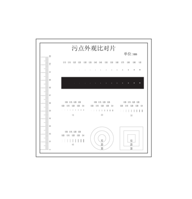 菲林片对比卡G-1污点对照卡  外观检验对照卡 点线圆方