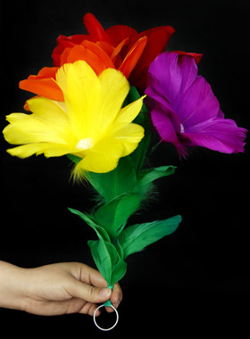 大卫花类舞台道具袖中花太阳花 空手出羽毛花束魔术花变花