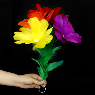 大卫花类舞台道具袖中花太阳花 空手出羽毛花束魔术花变花