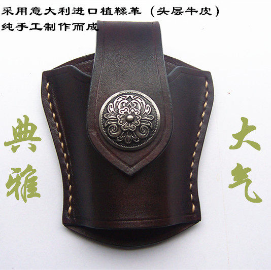 植鞣革纯手工制作真皮牛皮弹弓包，尺寸可定制咖啡色