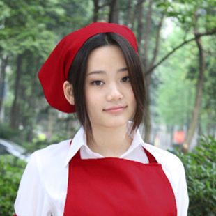 卡丹皇面料暗红色头巾 咖啡厅服务员职业头巾7095604