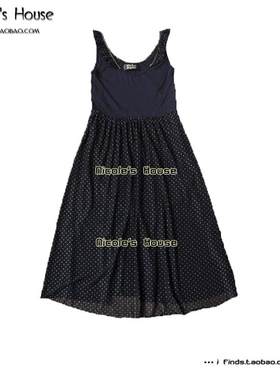 la@ge 烫金点点 木耳花边领口 连衣裙