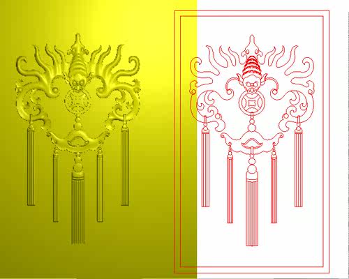 精雕线图 浮雕图 挂件 蝙蝠 有线 源文件 JDP【JD495】