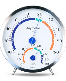 美德时不锈钢温湿度计TH602F 高精度家用温度计湿度计室内温度计