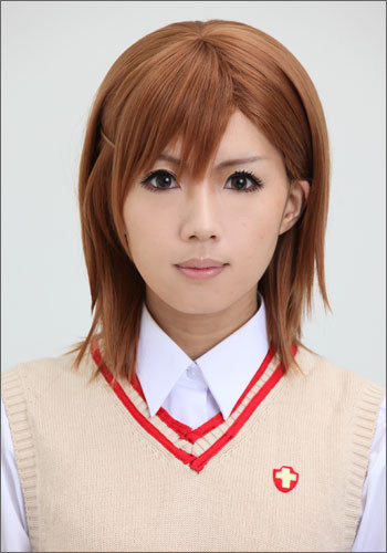 cosplay假发 魔法禁书目录 御坂美琴cos假发 高温丝棕红色短发