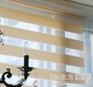 396家居元素*韩式柔纱帘/双层卷帘/韩国窗帘/定制窗帘优质斑马帘