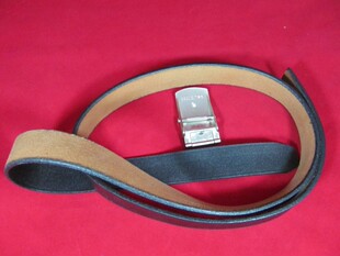 包邮 老式 87黑色滚轴腰带不锈钢平滑扣皮带切割牛皮腰带怀旧男腰带