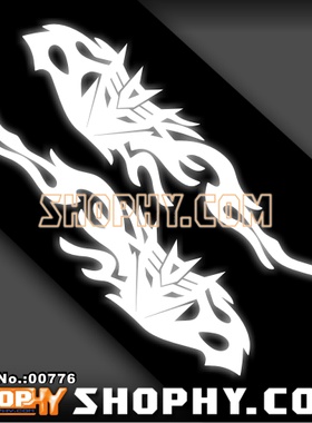 [车贴遮挡]3M反光贴00776火焰变形金刚[对贴]