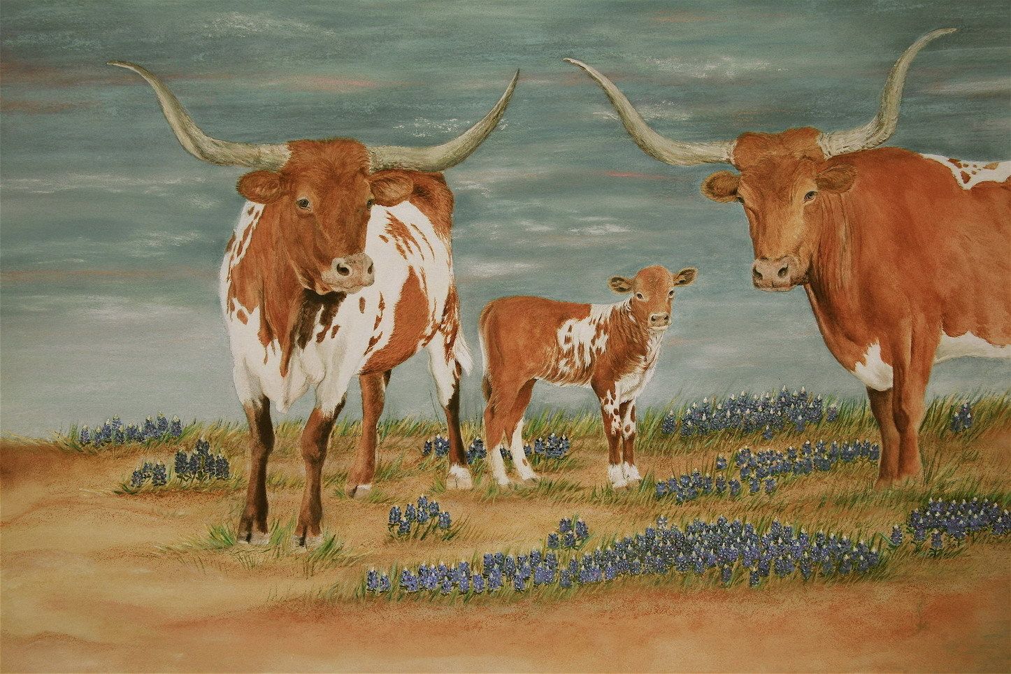 油画 客厅 家装 装饰画欧洲画现代画珂罗版高仿河边牛群50x75厘米