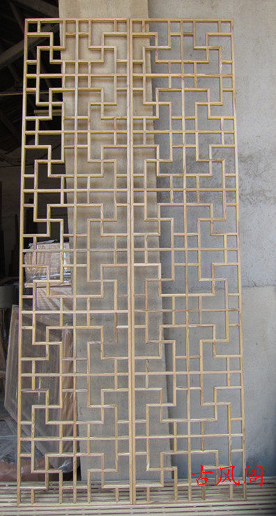 仿古门窗 家装窗格 中式装修 电视背景 万字格屏风玄关隔断定做