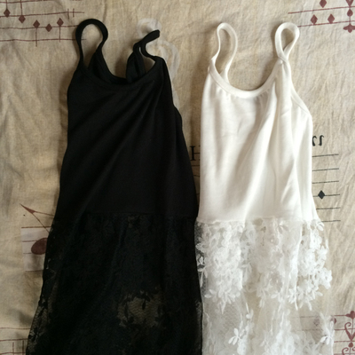 欧美风新款吊带裙蕾丝拼接背心裙