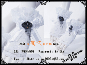 ╋魔叹╋ RQ-BL 哥德中古贵族皇家之心蕾丝短手套GOTHIC 1017W