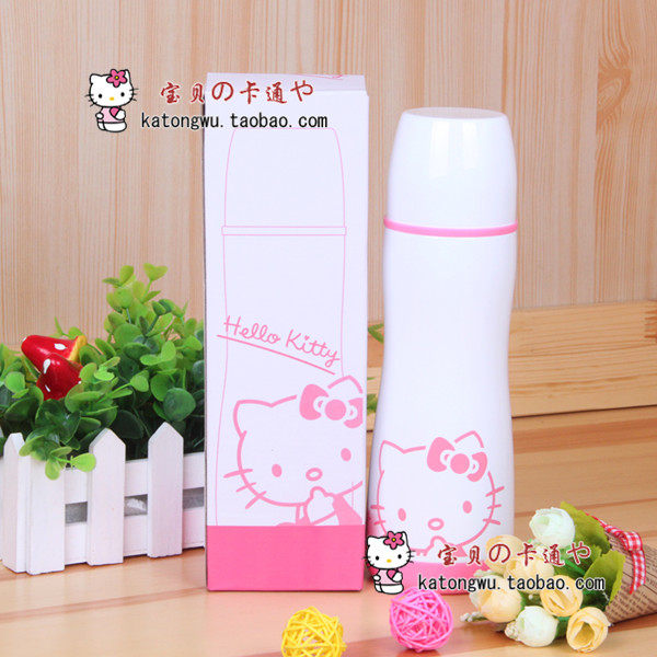 包邮hello kitty 凯蒂猫 卡通不锈钢 保温杯 杯子水杯 钢圈款752